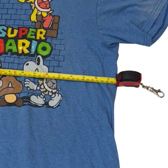 Super Mario T-Shirt Size Large Unisex Blue Short Sleeve - Picture 3 of 8